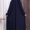 Self-Veiled Soufflé Jilbab 6032 Navy Blue - Image 4