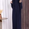 Self-Veiled Soufflé Jilbab 6032 Navy Blue - Image 5