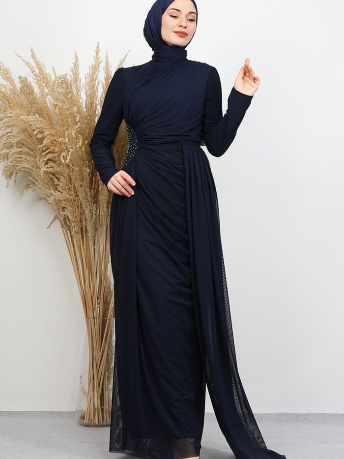 Alternative view of Tulle Evening Dress Navy Blue