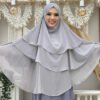 Veiled 3-Layer Chiffon Soufflé Shawl 6012 Black 28 Veiled 3-Layer Chiffon Soufflé Shawl 6012 Black - Image 6