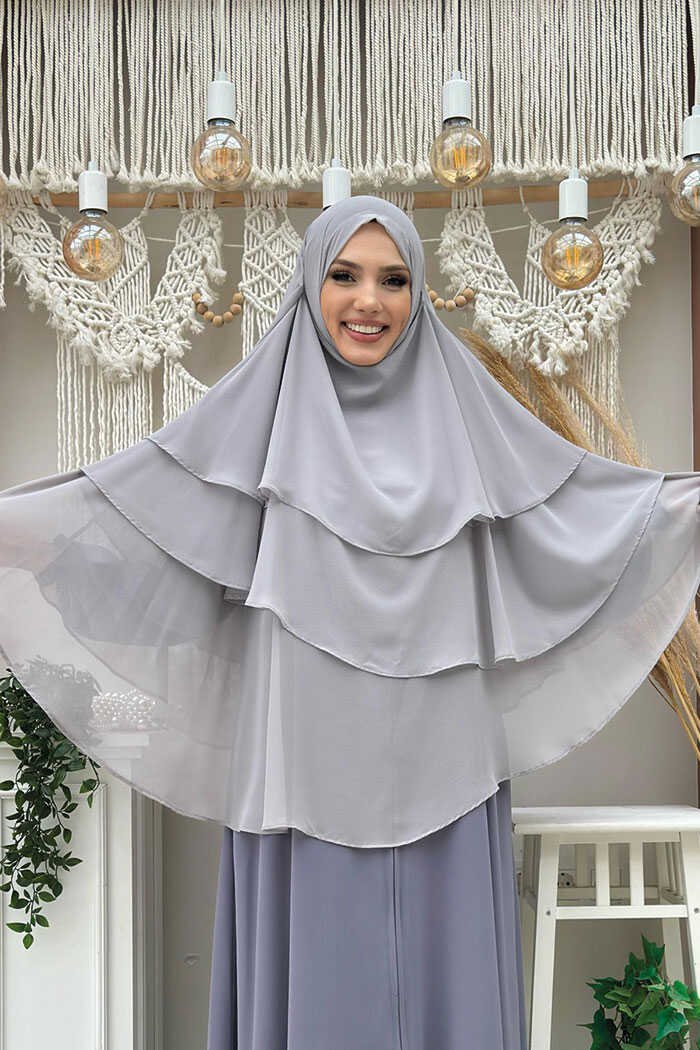 Veiled 3-Layer Chiffon Soufflé Shawl 6012 Black 6 Veiled 3-Layer Chiffon Soufflé Shawl 6012 Black - Image 6