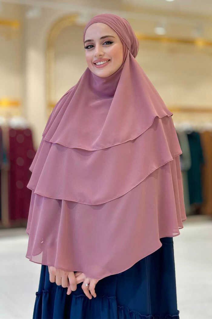 Veiled 3-Layer Chiffon Soufflé Shawl 6012 Black 7 Veiled 3-Layer Chiffon Soufflé Shawl 6012 Black - Image 7