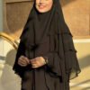 Veiled 3-Layer Chiffon Soufflé Shawl 6012 Black 24 Veiled 3-Layer Chiffon Soufflé Shawl 6012 Black - Image 2