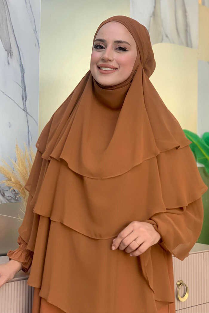 Veiled 3-Layer Chiffon Soufflé Shawl 6012 Black 18 Veiled 3-Layer Chiffon Soufflé Shawl 6012 Black - Image 18