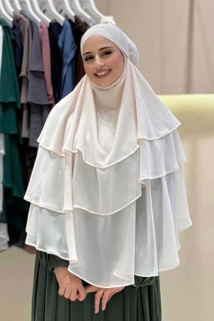 Veiled 3-Layer Chiffon Soufflé Shawl 6012 Black 19 Veiled 3-Layer Chiffon Soufflé Shawl 6012 Black - Image 19
