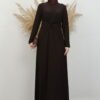 Gozde Cotton Dress Dark Brown 15 Dress Dark Brown