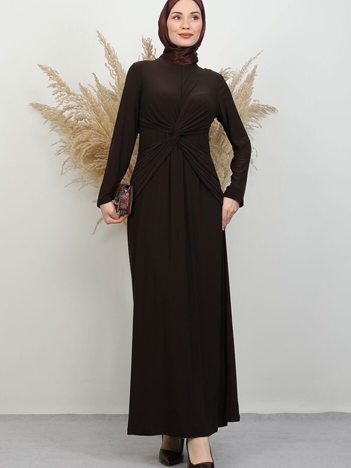 Alternative view of Gozde Cotton Dress Dark Brown