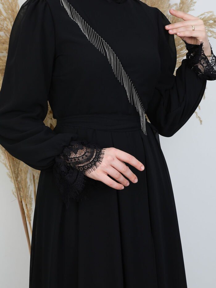 Alternative view of Silver Chain Detail Dress Black