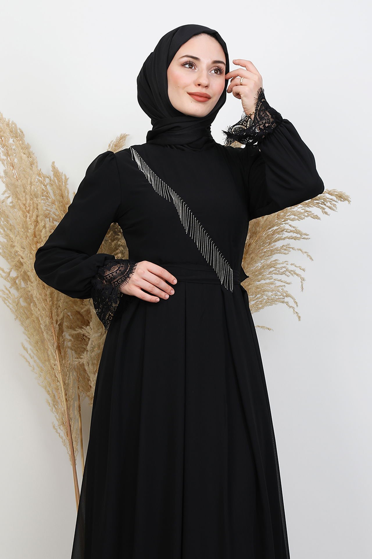 Silver Chain Detail Dress Black 5 Silver Chain Detail Dress Black - Image 5