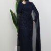 luxury Evening Dresses Navy Blue - Image 3
