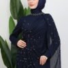 luxury Evening Dresses Navy Blue - Image 5