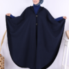Cashmere Poncho 70037 Navy Blue - Image 11