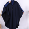 Cashmere Poncho 70037 Navy Blue - Image 12