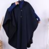 Cashmere Poncho 70037 Navy Blue - Image 3