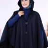 Cashmere Poncho 70037 Navy Blue - Image 17