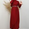 Belt Detail Dress Burgundy 12 Belt Detail Dress Burgundy - Image 4