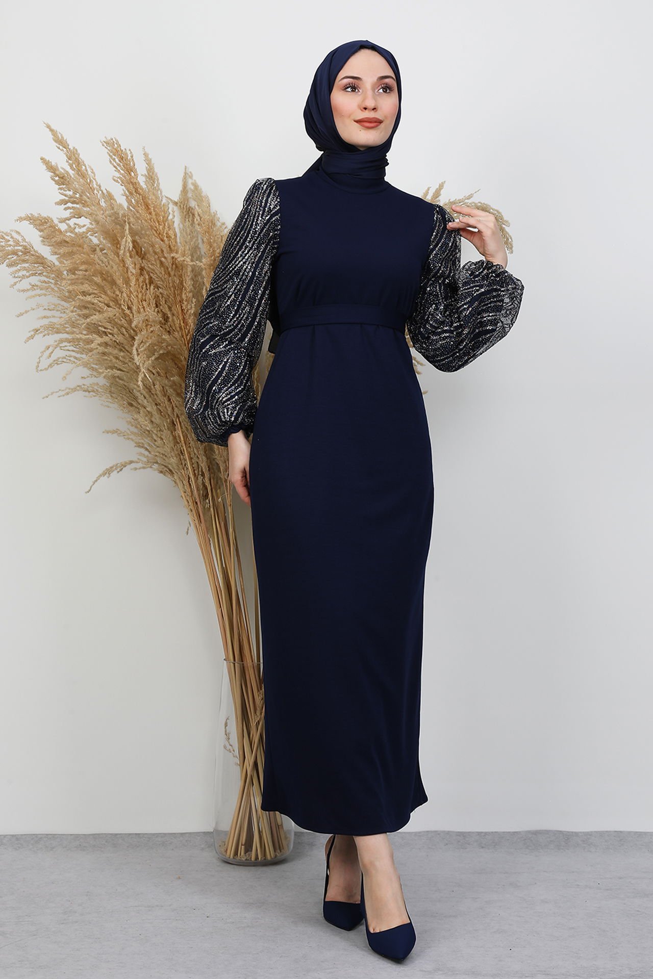 Detai Dress Navy