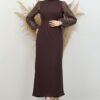 Sleeve Detail Star Dress Dark Brown - Image 4