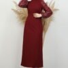 Sleeve Detail Star Dress Dark Brown - Image 6