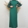 Sleeve Detail Star Dress Dark Brown - Image 9