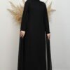 Stone Embellished Evening Dress Navy Blue - Image 6