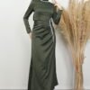Satin Evening Dress Black - Image 7