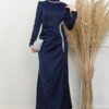 Satin Evening Dress Black - Image 8