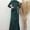 Satin Evening Dress Black - Image 10