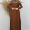 Stone Embellished Dress Light Mustard - Image 3