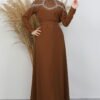 Stone Embellished Dress Light Mustard - Image 4