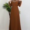 Stone Embellished Dress Light Mustard - Image 9