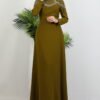 Stone Embellished Dress Light Mustard - Image 14