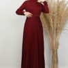 Button-Front Pleated Dress Emerald - Image 7