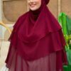 Veiled 3-Layer Chiffon Soufflé Shawl 6012 Black 25 Veiled 3-Layer Chiffon Soufflé Shawl 6012 Black - Image 3