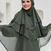 Veiled 3-Layer Chiffon Soufflé Shawl 6012 Black 30 Veiled 3-Layer Chiffon Soufflé Shawl 6012 Black - Image 8