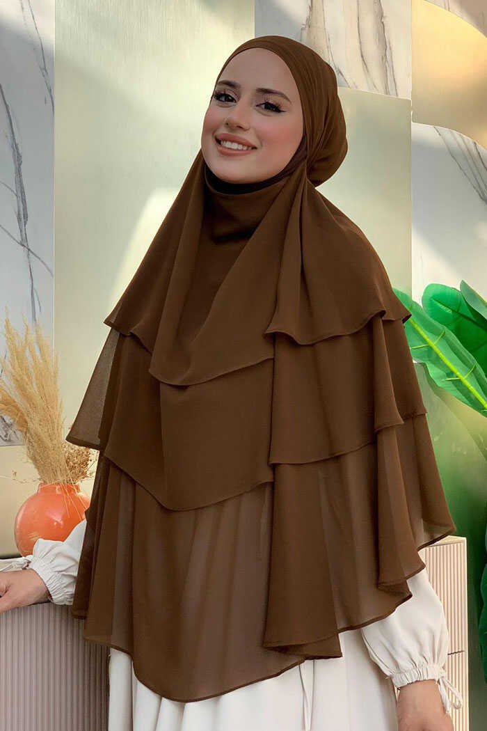 Veiled 3-Layer Chiffon Soufflé Shawl 6012 Black 11 Veiled 3-Layer Chiffon Soufflé Shawl 6012 Black - Image 11