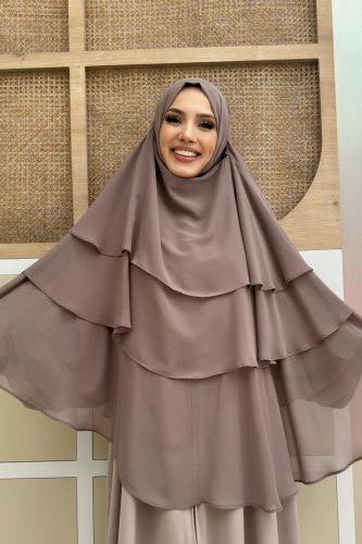 Veiled 3-Layer Chiffon Soufflé Shawl 6012 Black 12 Veiled 3-Layer Chiffon Soufflé Shawl 6012 Black - Image 12