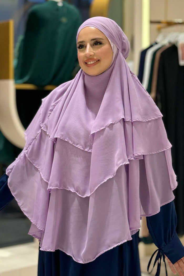 Veiled 3-Layer Chiffon Soufflé Shawl 6012 Black 15 Veiled 3-Layer Chiffon Soufflé Shawl 6012 Black - Image 15