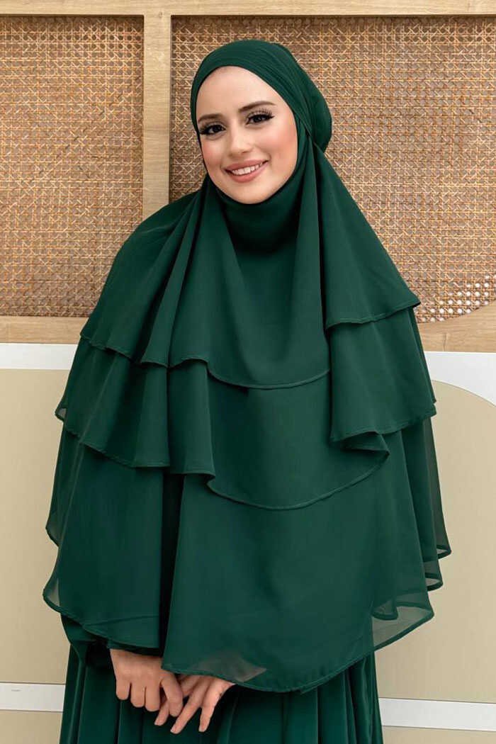 Veiled 3-Layer Chiffon Soufflé Shawl 6012 Black 21 Veiled 3-Layer Chiffon Soufflé Shawl 6012 Black - Image 21
