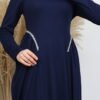 Polyana Crepe Evening Dress Blue - Image 2