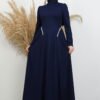 Polyana Crepe Evening Dress Blue - Image 4