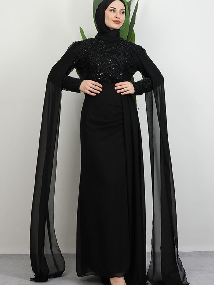 Alternative view of Serena Hijab Dress Black