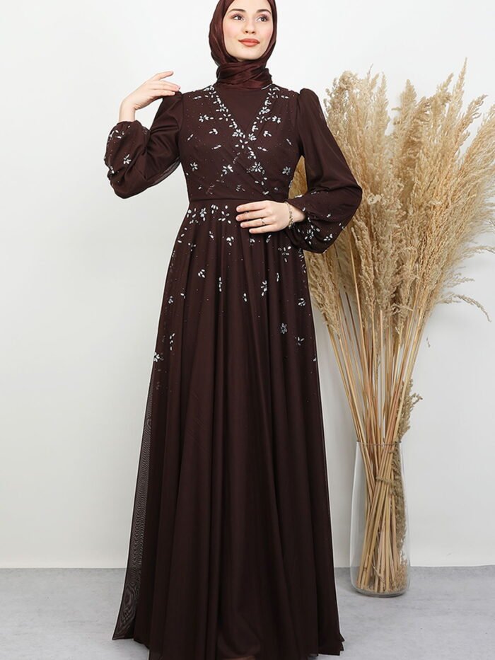 Evening Dress in Dark Brown