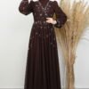 Evening Dress in Dark Brown - Image 4