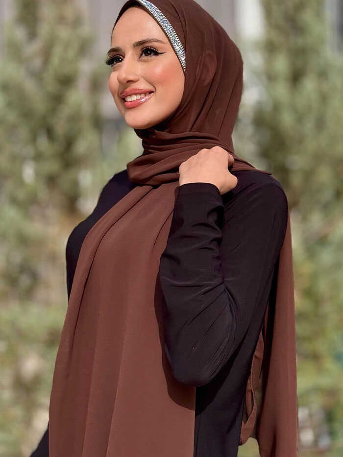 Alternative view of Stone Detail Chiffon Scarf 2026 Brown