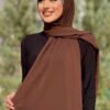 Stone Detail Chiffon Scarf 2026 Brown - Image 3