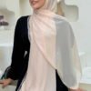 Stone Detail Chiffon Scarf 2026 Brown - Image 8