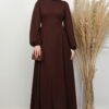 Valerie Crepe Dress, Dark Coffee dress - Image 4