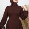 Valerie Crepe Dress, Dark Coffee dress - Image 5