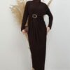 Almira Buckled Dress Dark Brown - Image 2